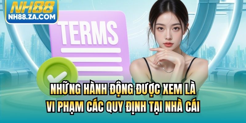 Những hành động được xem là vi phạm các quy định tại nhà cái