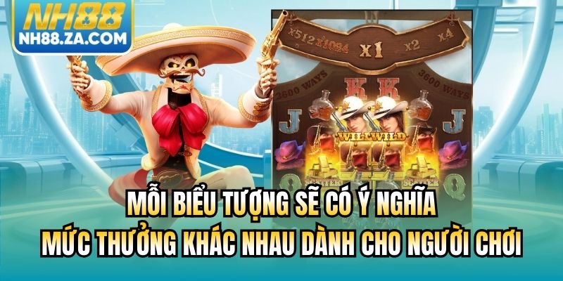 Mỗi biểu tượng sẽ có ý nghĩa, mức thưởng khác nhau dành cho người chơi